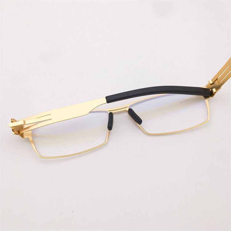 Treasure orphan original single gold full -frame German steel sheet's whole body no screw business temperament glasses rack men and women