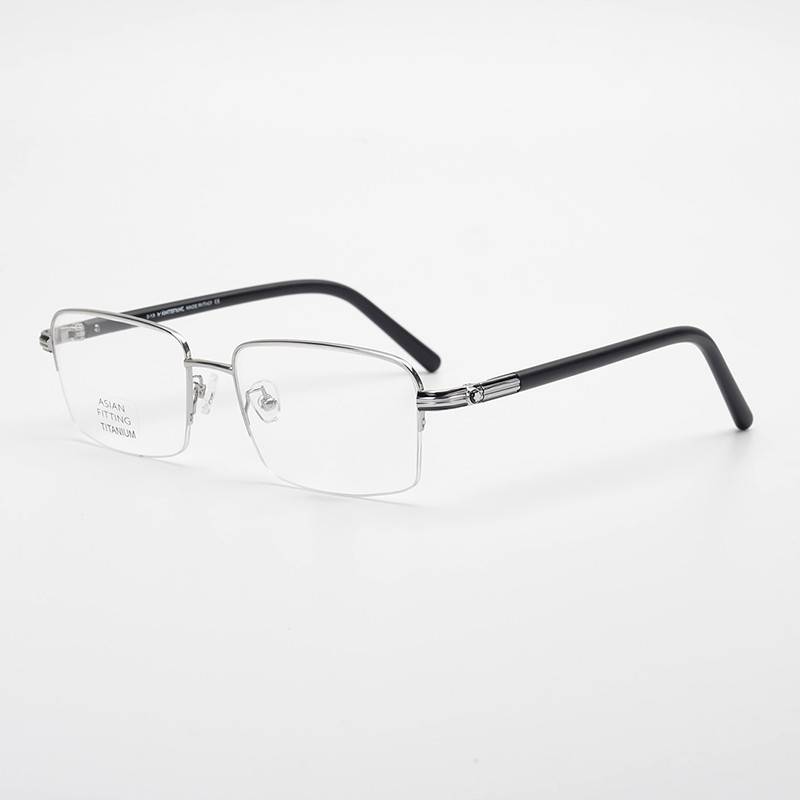 Tail single glasses rack MB738 fashion half -frame men's business pure titanium plus imported board materials myopia glasses frame