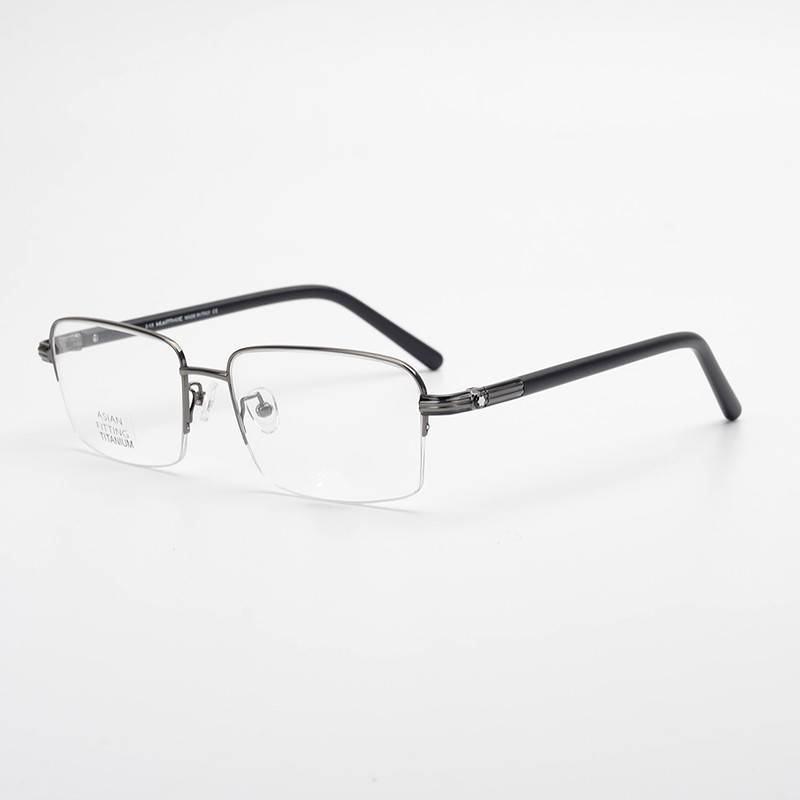 Tail single glasses rack MB738 fashion half -frame men's business pure titanium plus imported board materials myopia glasses frame