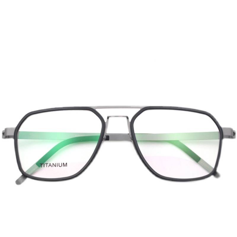 9G is suitable for big face, big frame, double beam, high version, pure titanium glasses, screw -free super light with myopia 9753
