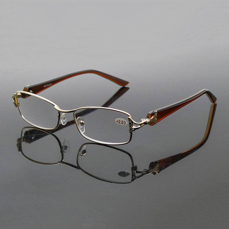 Diamond Flower Mirror Super Light Women Anti -fatigue High, Clear and Comfortable Elderly 100 degrees old flower glasses