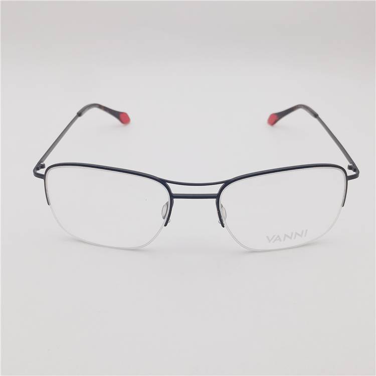 Original single Japanese order black coffee red titanium business temperament semi -frame punk Pench personalized glasses rack men and women