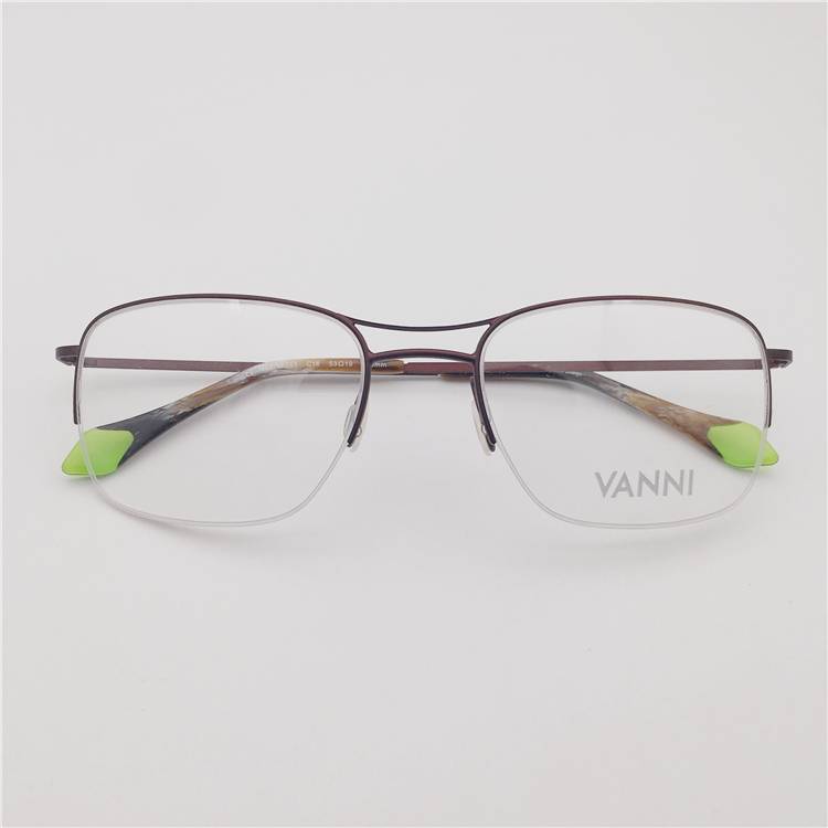 Original single Japanese order black coffee red titanium business temperament semi -frame punk Pench personalized glasses rack men and women