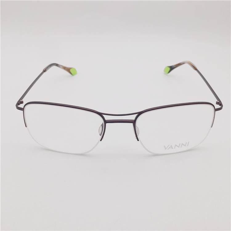 Original single Japanese order black coffee red titanium business temperament semi -frame punk Pench personalized glasses rack men and women