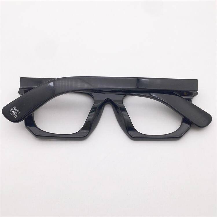Export -end single original single black imported board large round frame punk heavy metallic metallic glasses frame men and women