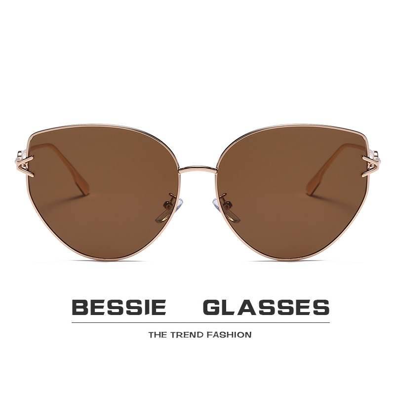 New classic retro cat eye metal sunglasses Personalized Street Character Character Tide Musto Musto Girls