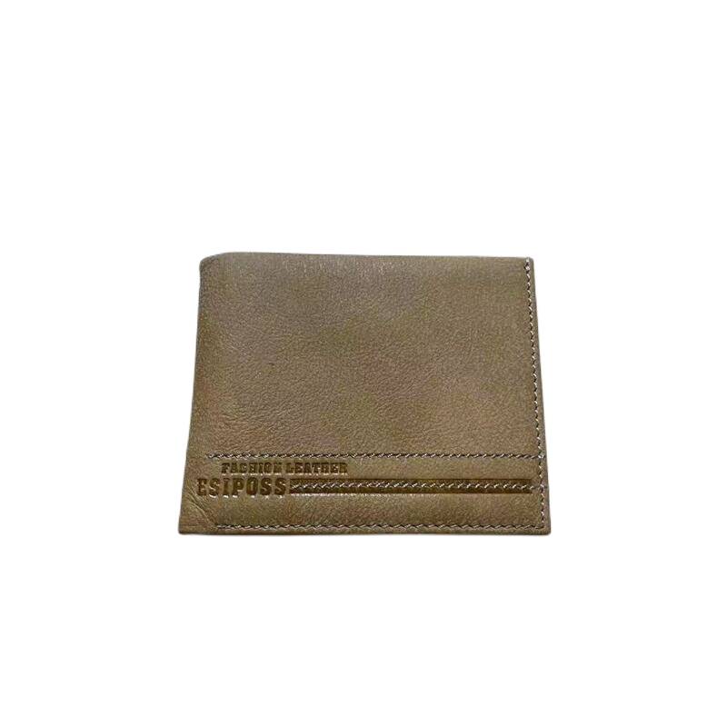 Leather men's wallet short driving license integrated card bag