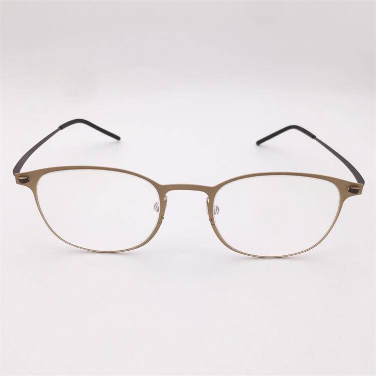 Export -end single German order ultra -light titanium black gun golden business temperament full -frame literary glasses frame men and women