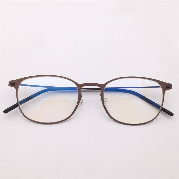 Export -end single German order ultra -light titanium black gun golden business temperament full -frame literary glasses frame men and women