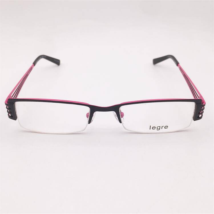 Treasured orphan original single black purple alloy business temperament half -frame hollow decorative mirror leg and glasses shelf female