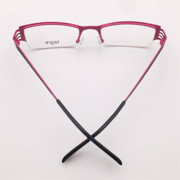 Treasured orphan original single black purple alloy business temperament half -frame hollow decorative mirror leg and glasses shelf female