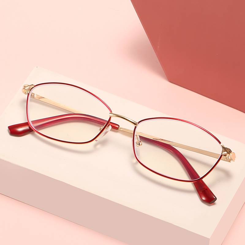 Simple business Elegant Metal Women's Anti-Blue Light Curse can be equipped with close vision glasses box finished products 50-600 degrees fashion