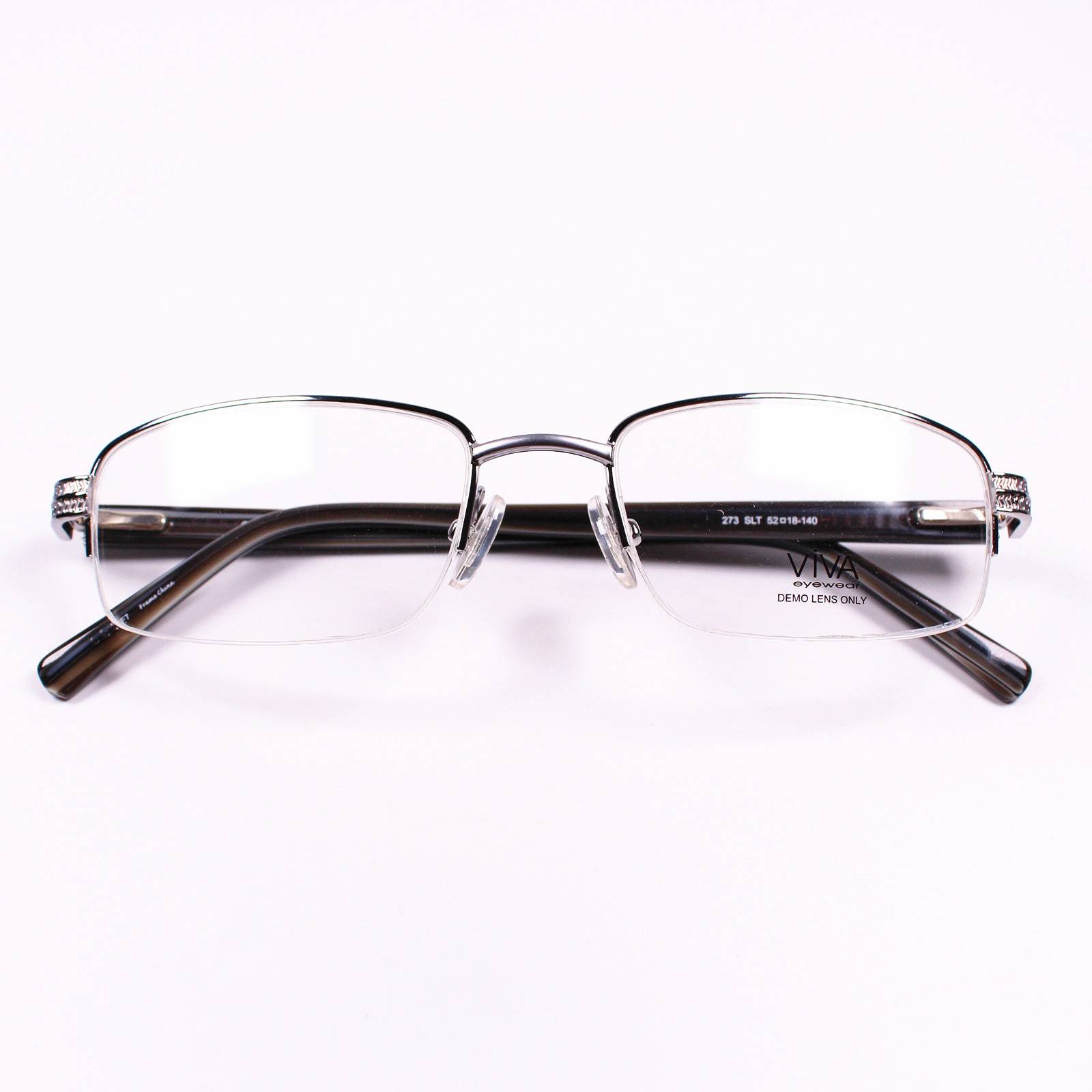 Genuine metal frame+plate leg half -frame myopia glasses frame optical glasses frame 273 silver