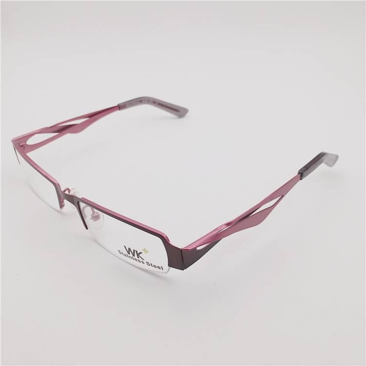 Original single red metal half -frame business literary myopic glasses framework female hollow carved mirror leg lady