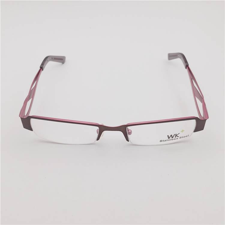 Original single red metal half -frame business literary myopic glasses framework female hollow carved mirror leg lady