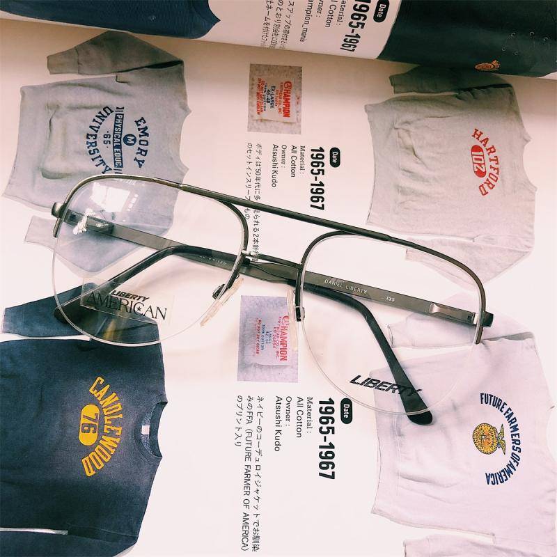Early orphan retro American double -beam pilot pilot flat metal frame glasses yj3221