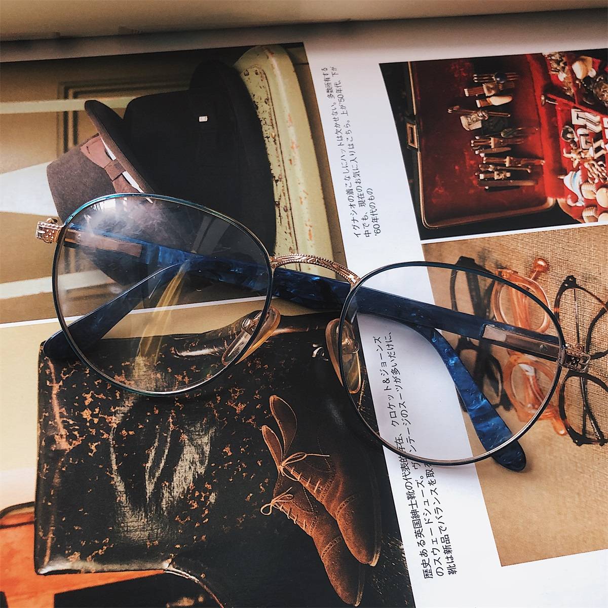 Early orphan American retro Ivy Ivy Pingguang metal frame glasses NG5449