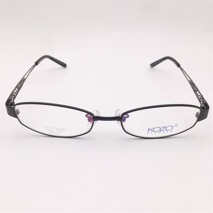 Treasure orphan original single black ultra -light pure titanium full -frame hollow carved model mirror leg temperament glasses shelf female