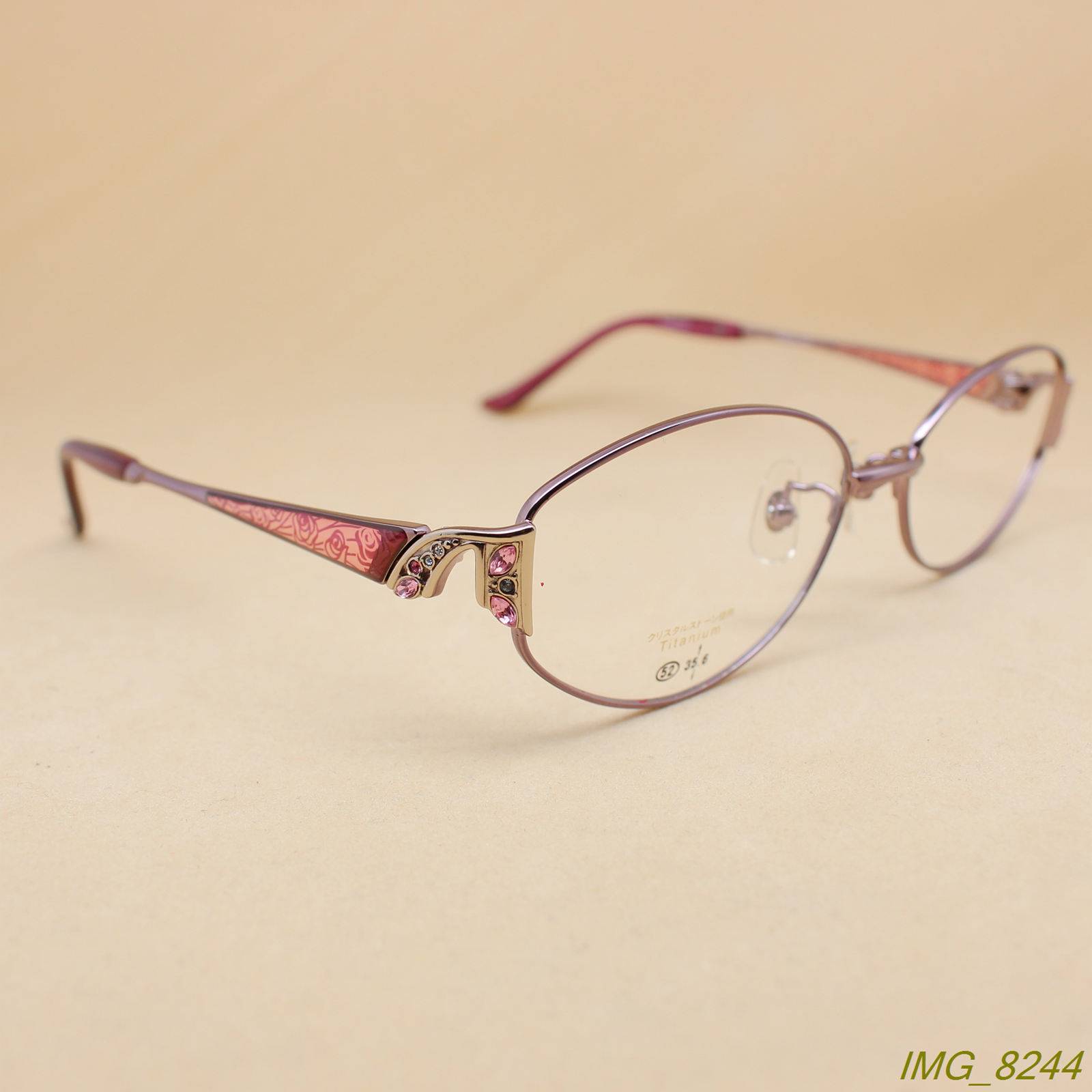 Original simple titanium super mild metal diamond diamond -ellipse female myopia glasses frame optical shelf multi -color 108