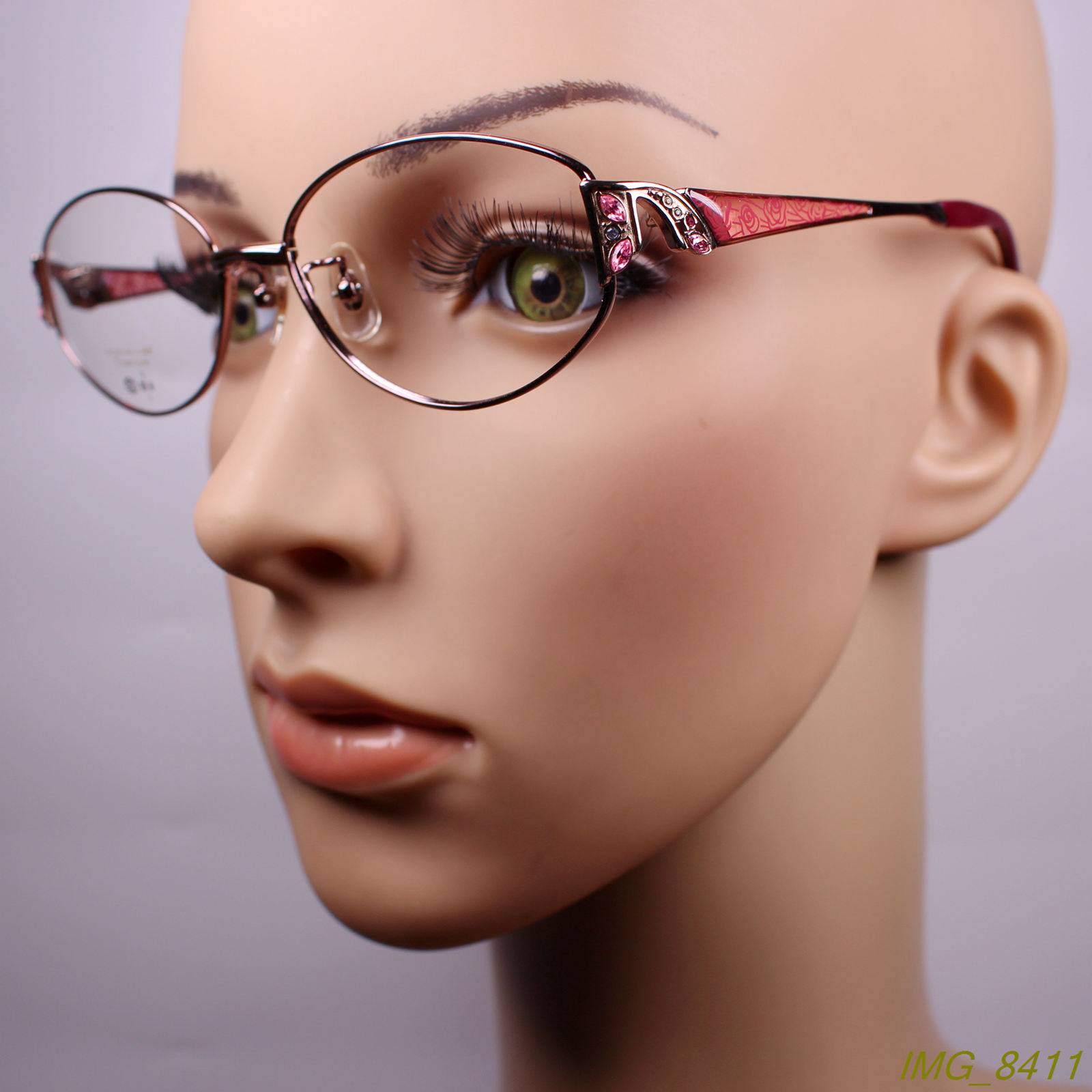 Original simple titanium super mild metal diamond diamond -ellipse female myopia glasses frame optical shelf multi -color 108