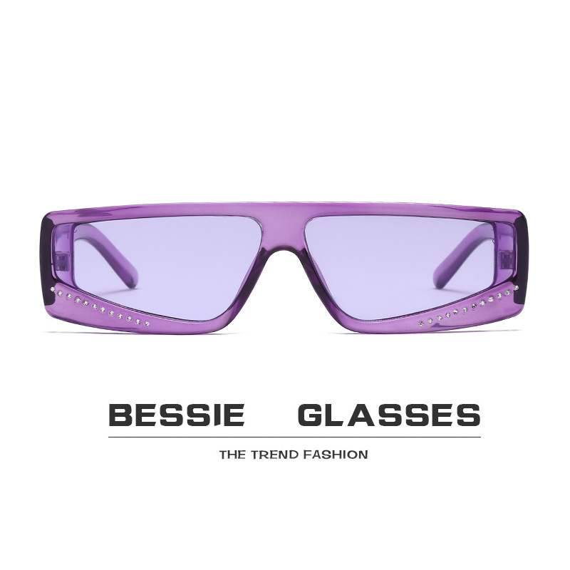 Retro small frame sunglasses female European and American rectangular sunglasses versatile brick personality sunglasses 19045