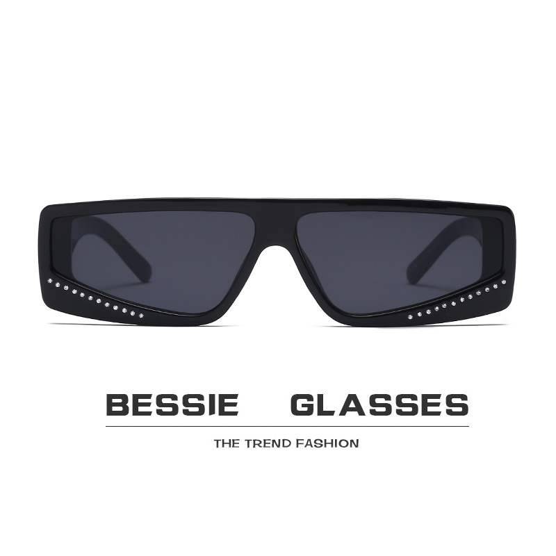 Retro small frame sunglasses female European and American rectangular sunglasses versatile brick personality sunglasses 19045