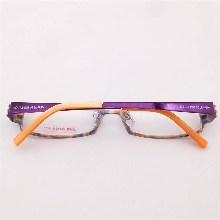 Treasure orphan original single purple titanium full frame small square box literary temperament spring mirror leg glasses shelf female