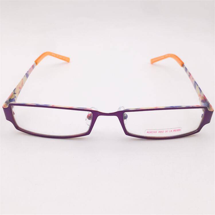 Treasure orphan original single purple titanium full frame small square box literary temperament spring mirror leg glasses shelf female