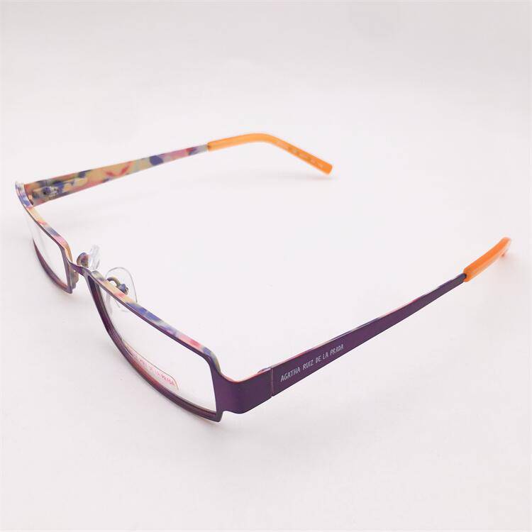 Treasure orphan original single purple titanium full frame small square box literary temperament spring mirror leg glasses shelf female