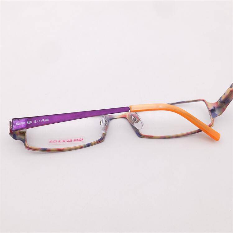 Treasure orphan original single purple titanium full frame small square box literary temperament spring mirror leg glasses shelf female