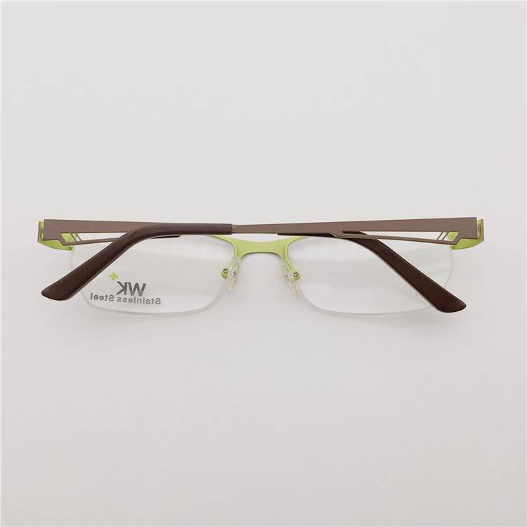 Orphan original single titanium gold coffee green business temperament half -frame polygonal personality myopia shelf female
