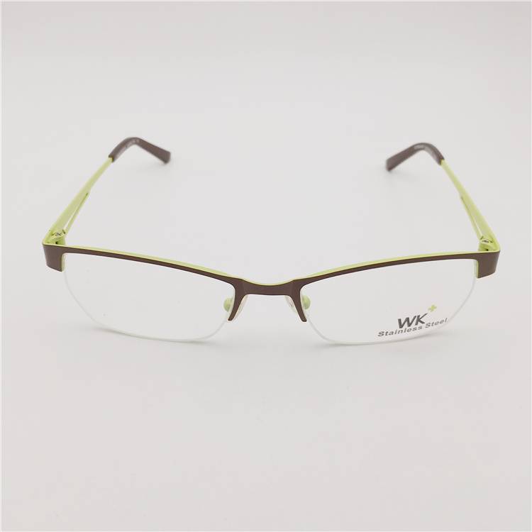 Orphan original single titanium gold coffee green business temperament half -frame polygonal personality myopia shelf female