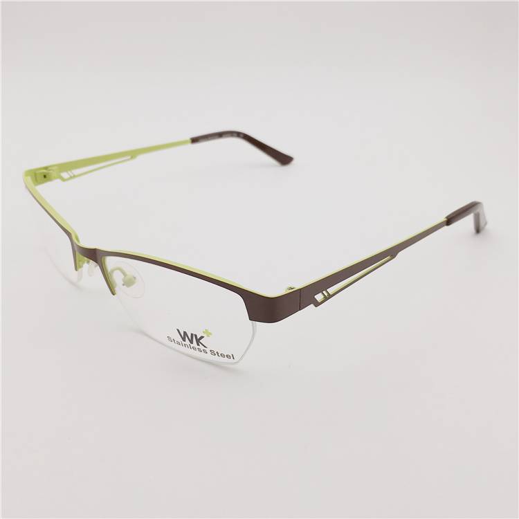 Orphan original single titanium gold coffee green business temperament half -frame polygonal personality myopia shelf female