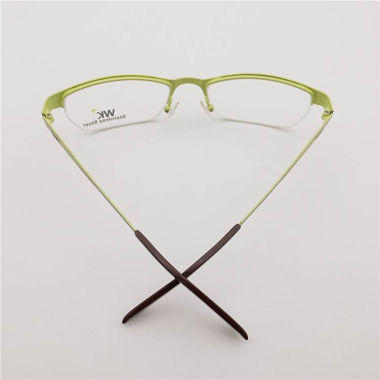 Orphan original single titanium gold coffee green business temperament half -frame polygonal personality myopia shelf female