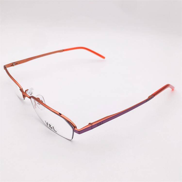 Treasured orphan original single pink titanium business temperament half -frame carved decorative mirror leg personality glasses shelf female
