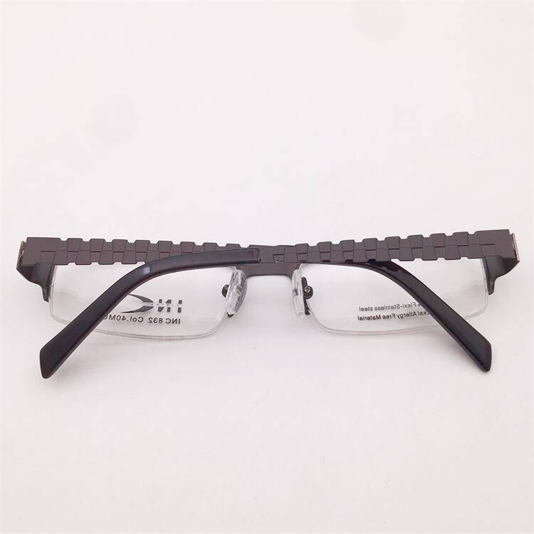 Original single Japanese order coffee color alloy business temperament half -frame modeling personality spring mirror lens glasses shelf female