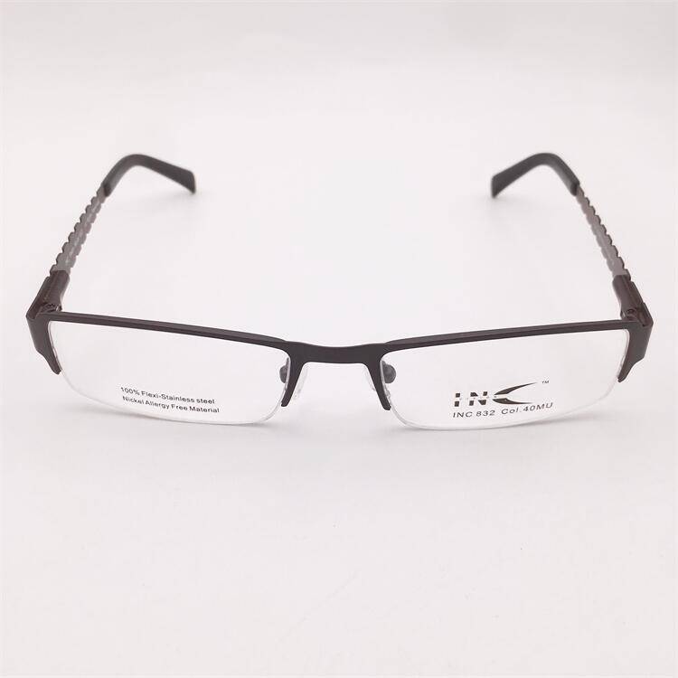 Original single Japanese order coffee color alloy business temperament half -frame modeling personality spring mirror lens glasses shelf female