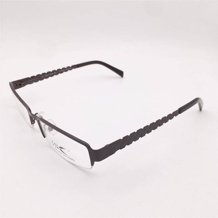 Original single Japanese order coffee color alloy business temperament half -frame modeling personality spring mirror lens glasses shelf female