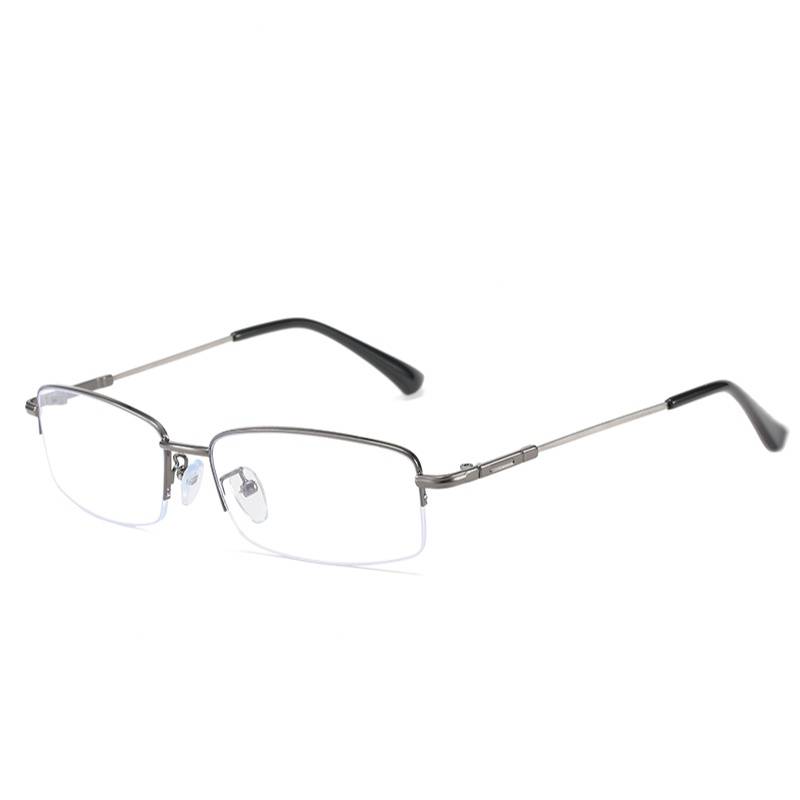 Anti -Blu -ray fatigue anti -radiation anti -radiation computer glasses frame myopia half -frame, handsome resin lens men and women anti -blue light flat light