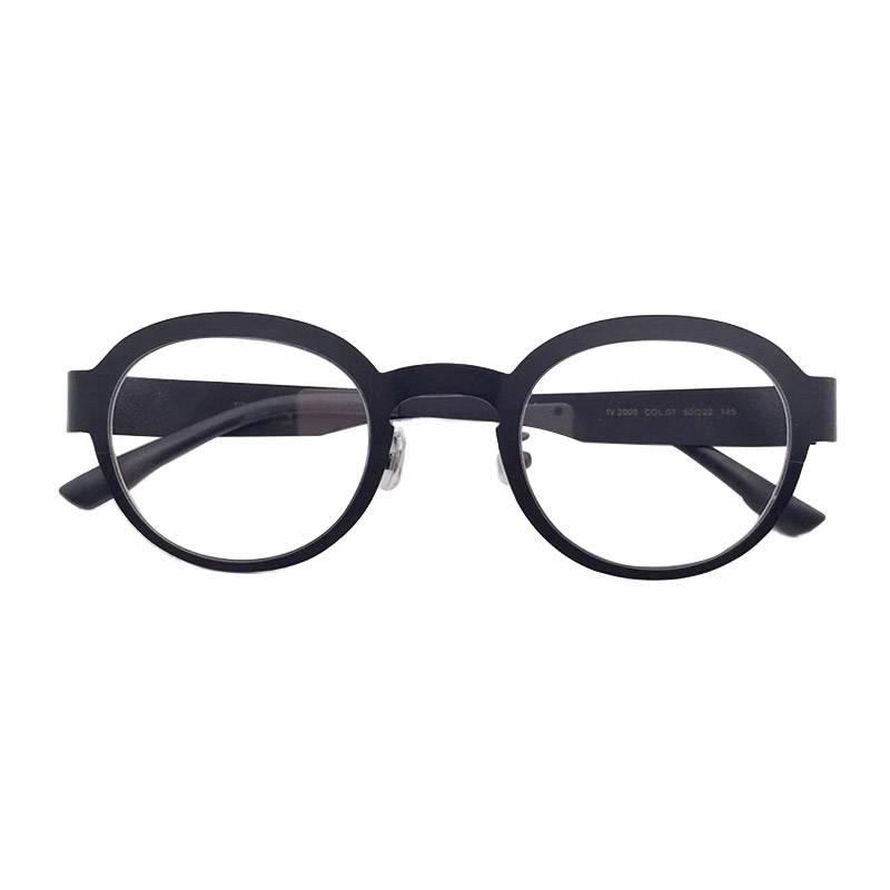 Super Personal Exit Tail Single Single Japanese Order Ultra Light Pure Titanium Literature Retro Big Boxing Face Small Glasses Hedles Men and Women