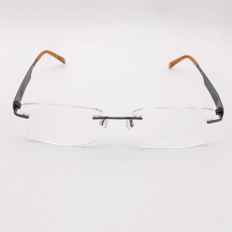 Treasure Orphan Original Single Super Light Pure Titanium Business temperament Frameless Hollow Carved Mirror Leg Glasses Ring Men and Women