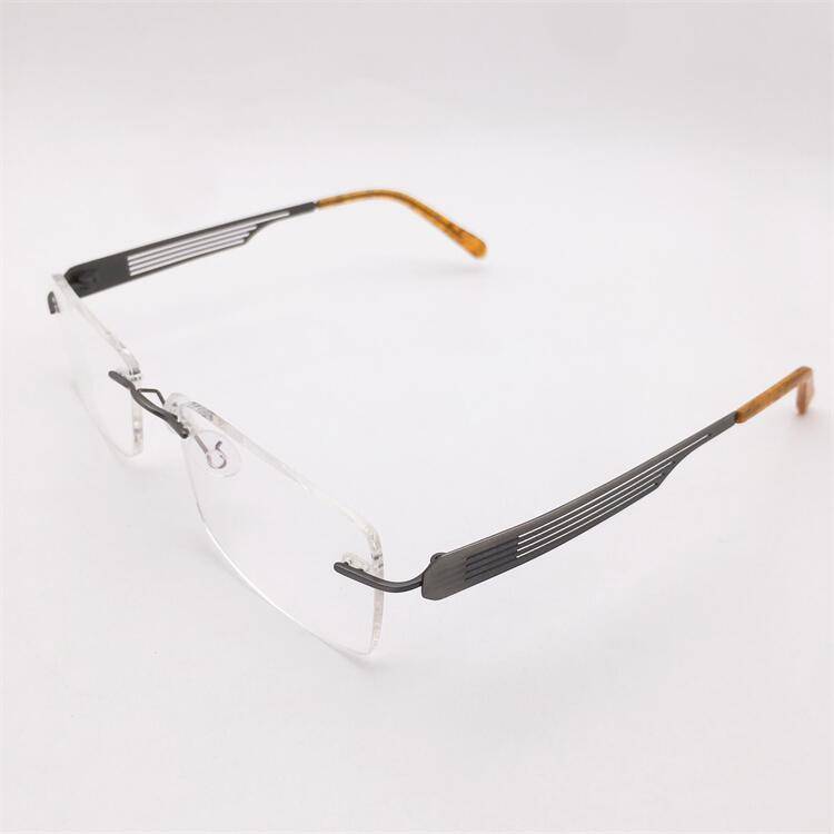 Treasure Orphan Original Single Super Light Pure Titanium Business temperament Frameless Hollow Carved Mirror Leg Glasses Ring Men and Women