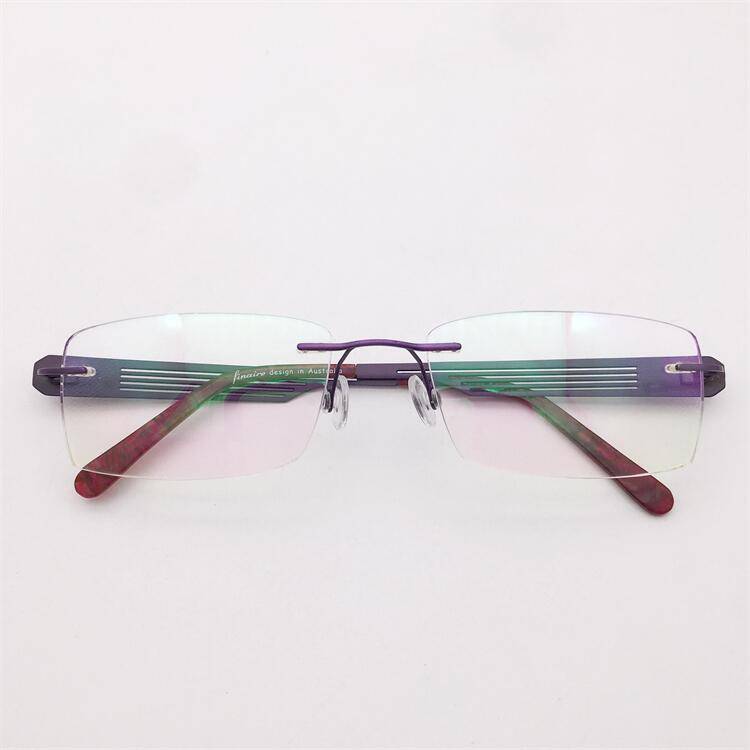 Treasure Orphan Original Single Super Light Pure Titanium Business temperament Frameless Hollow Carved Mirror Leg Glasses Ring Men and Women