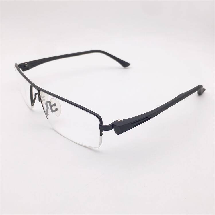 Original single black gun silver business temperament semi -frame TR90 comfortable allergic mirror leg big face fat face glasses frame