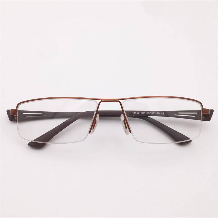 Original single black gun silver business temperament semi -frame TR90 comfortable allergic mirror leg big face fat face glasses frame