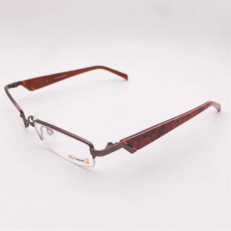 Treasured orphan original single coffee color ultra -light titanium half -frame plate mirror legs personalized business small face glasses shelf female