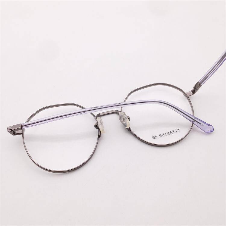 Treasured orphan original single -gun color titanium full -frame large round -frame plate mirror lens literary temperament glasses frame men and women