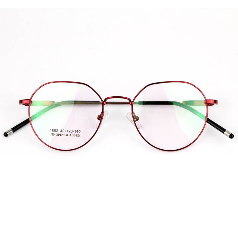 Women's memory titanium alloy retro full -frame glasses ultra -light frame elastic lens leg anti -blue light myopia optical mirror
