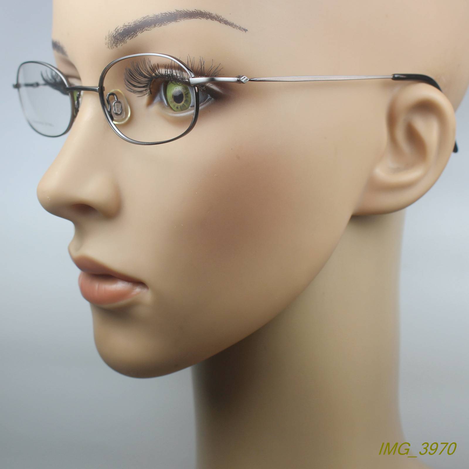 Single super light -light memory Metal mirror legs, small multilateral high -level high -vision glasses frame gun gray