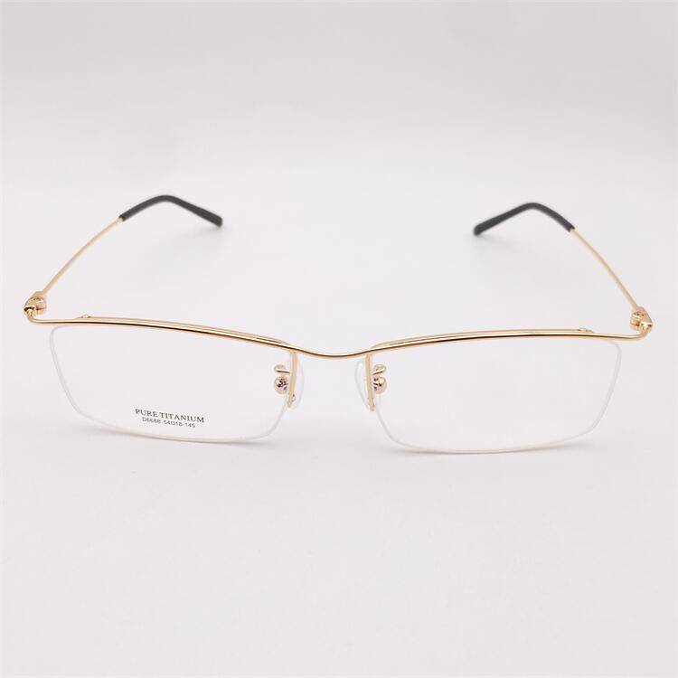Export of German order ultra -light super refinement black gun color business semi -frame eyebrow frame gentleman gold silk glasses rack